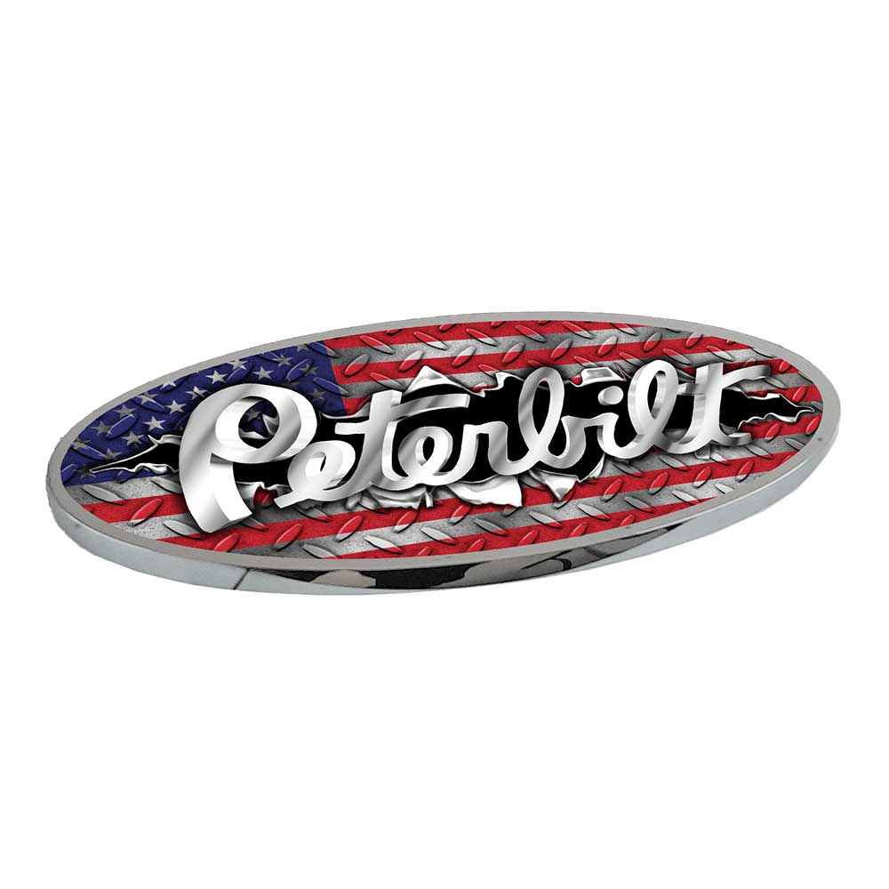 Peterbilt Oval Emblem Original Style USA Flag