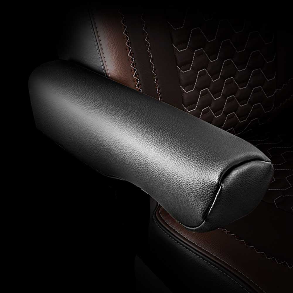 Freightliner Cascadia 33" High Back Black Faux Leather Armrest Covers