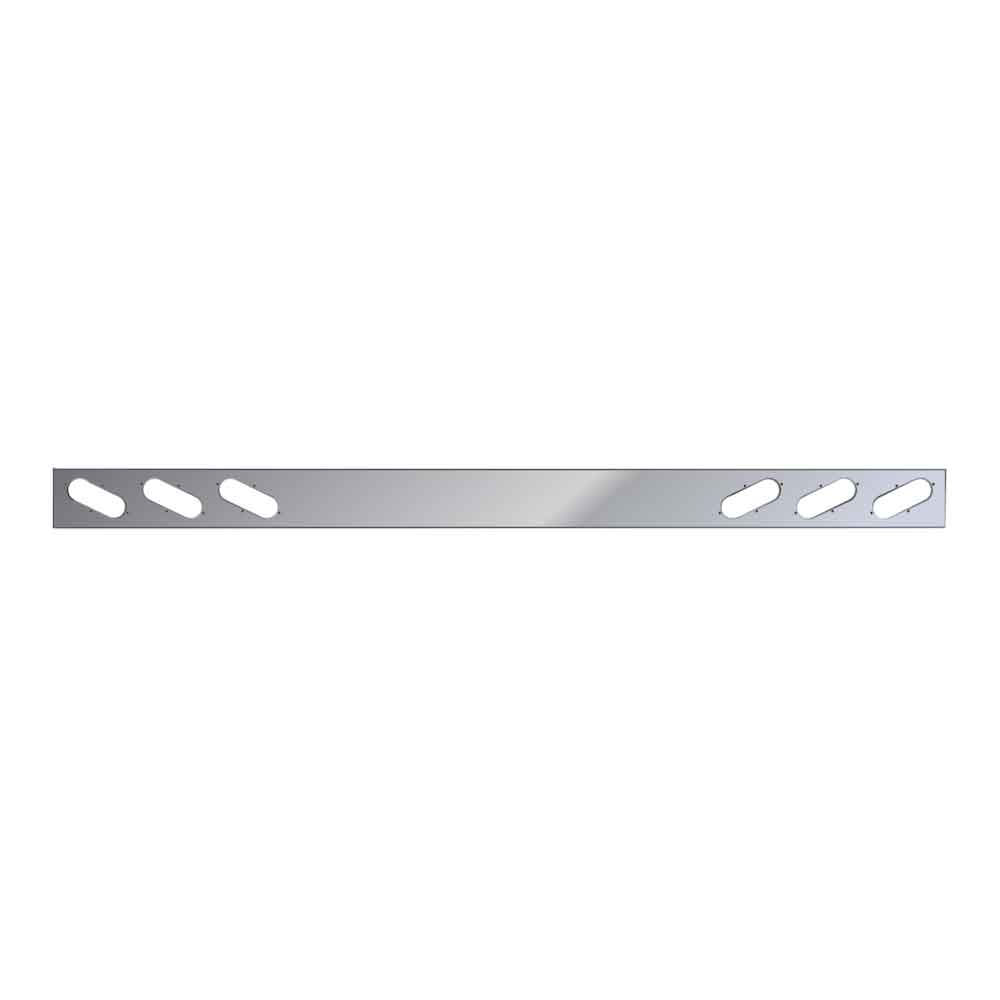 94" x 6" One-Piece Stainless Steel Rear Bar with Six Oval Light Holes