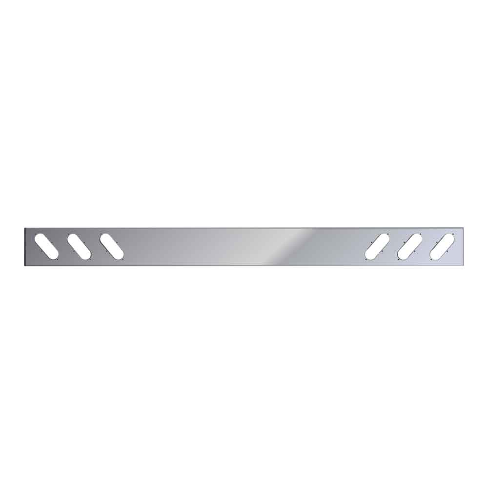 94" x 8" One-Piece Stainless Steel Rear Bar with Six Oval Light Holes