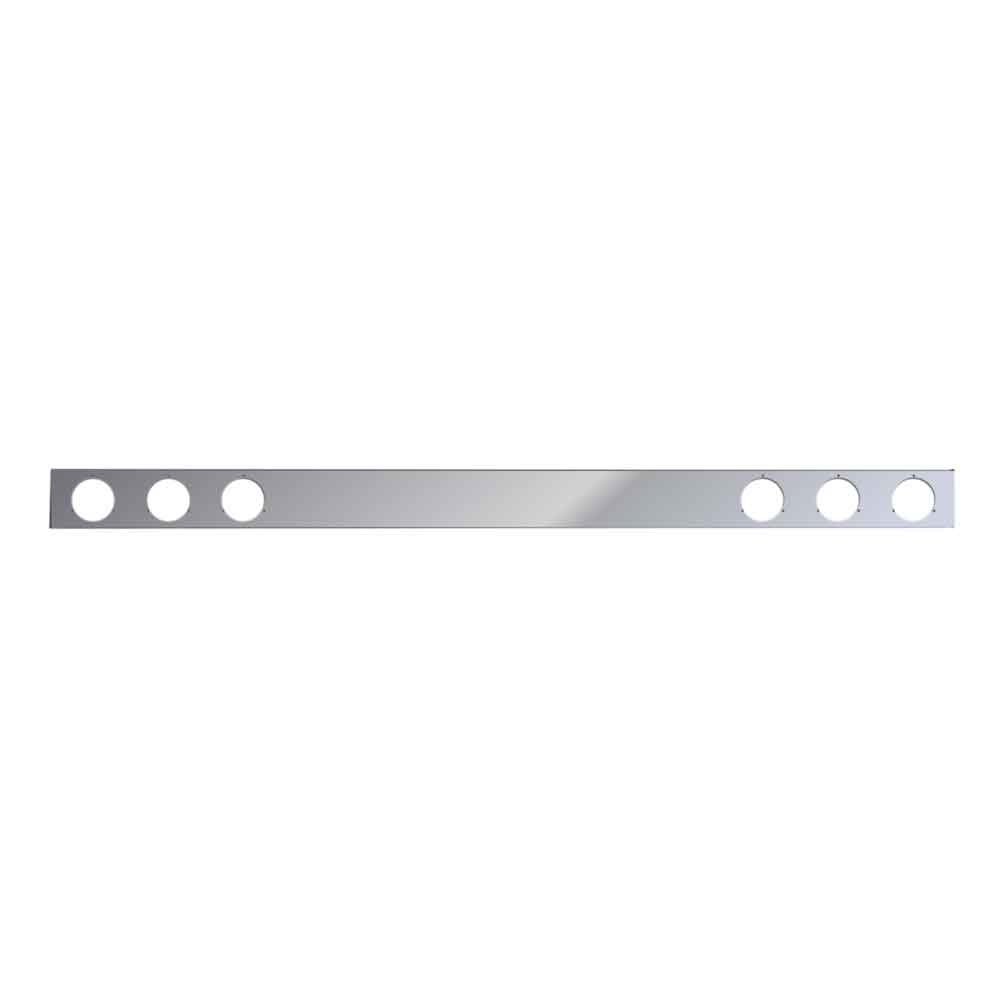 94" x 6" One-Piece Stainless Steel Rear Bar with Six 4" Light Holes
