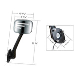 Chrome Hood Mirror with Sequential LED Turn Signal for Freightliner Cascadia 2008-2017