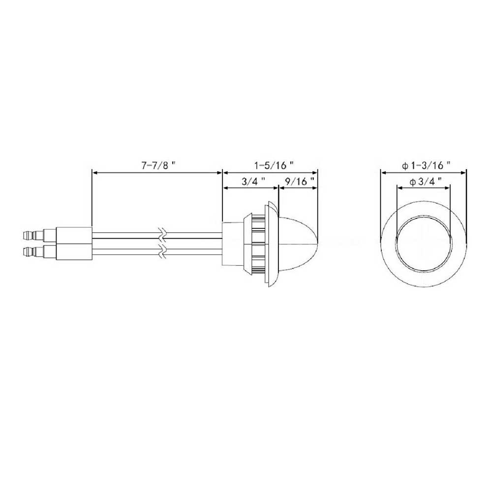 3/4" Mini Watermelon 4 LED Light