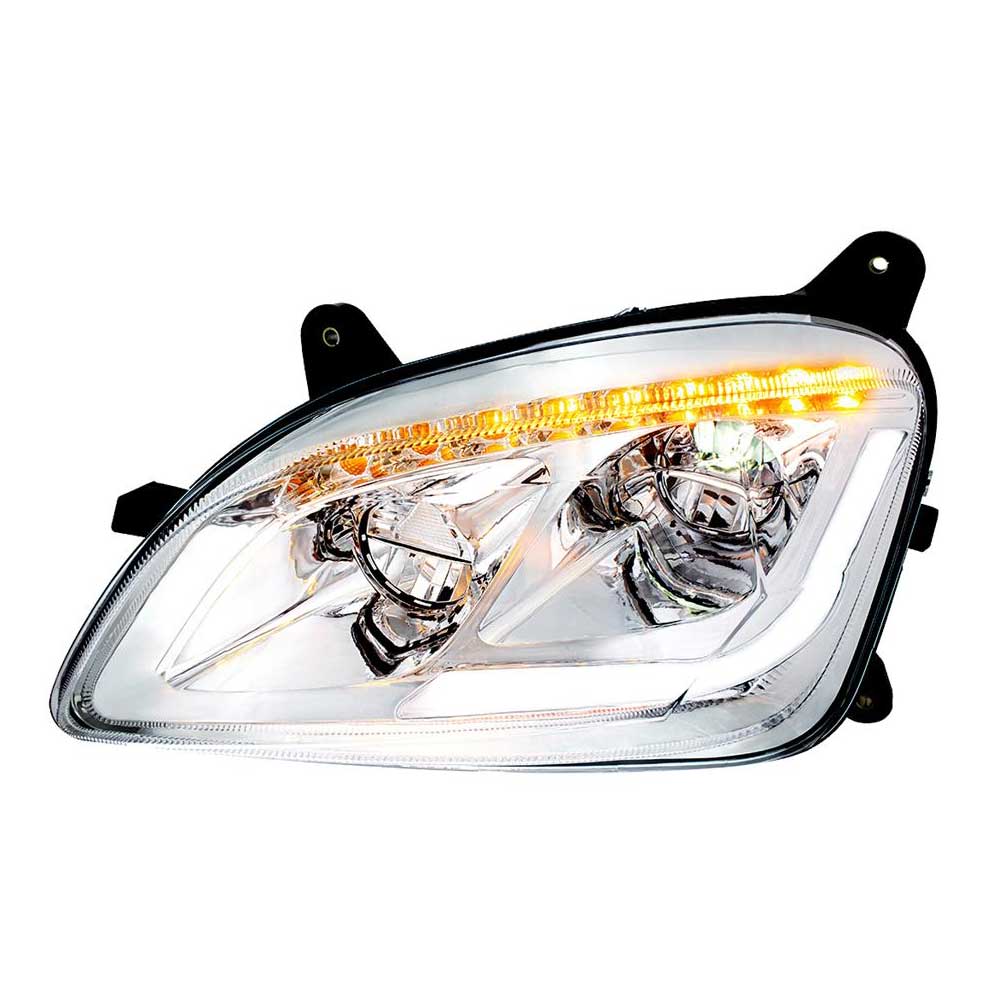Peterbilt 579, 587 Chrome LED Headlight with Sequential LED Turn Signal