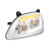 Peterbilt 579, 587 Chrome LED Headlight with Sequential LED Turn Signal