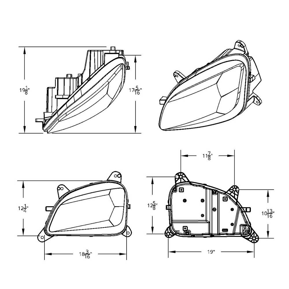 Peterbilt 579, 587 Chrome LED Headlight with Sequential LED Turn Signal