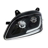 Peterbilt 579, 587 Black Inner Housing LED Headlight with Sequential LED Turn Signal