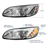 Peterbilt 382, 384, 386, 387 Chrome 58 LEDs Headlight