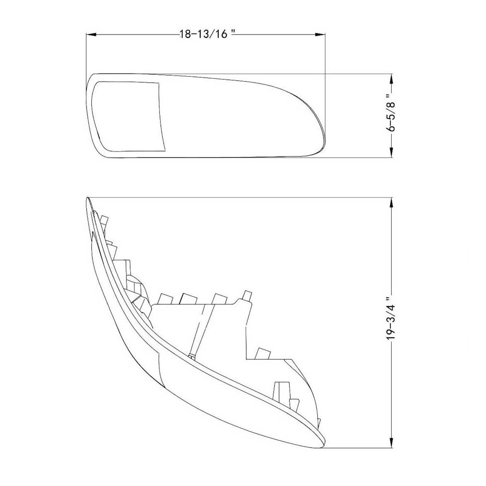 Peterbilt 382, 384, 386, 387 Black Inner Housing with 58 LEDs Headlight