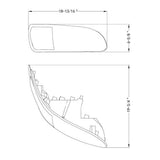 Peterbilt 382, 384, 386, 387 Black Inner Housing with 58 LEDs Headlight