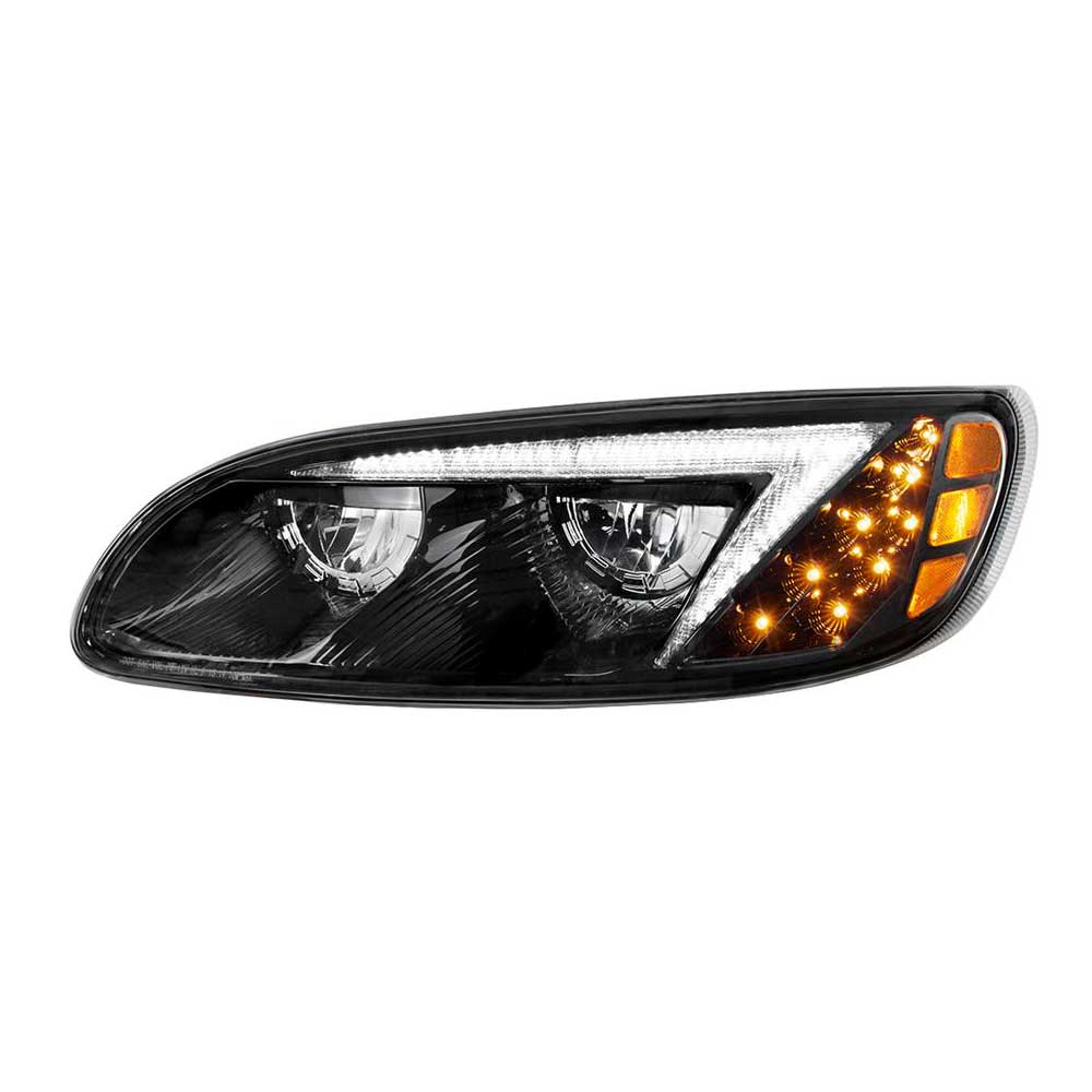 Peterbilt 382, 384, 386, 387 Black Inner Housing with 58 LEDs Headlight