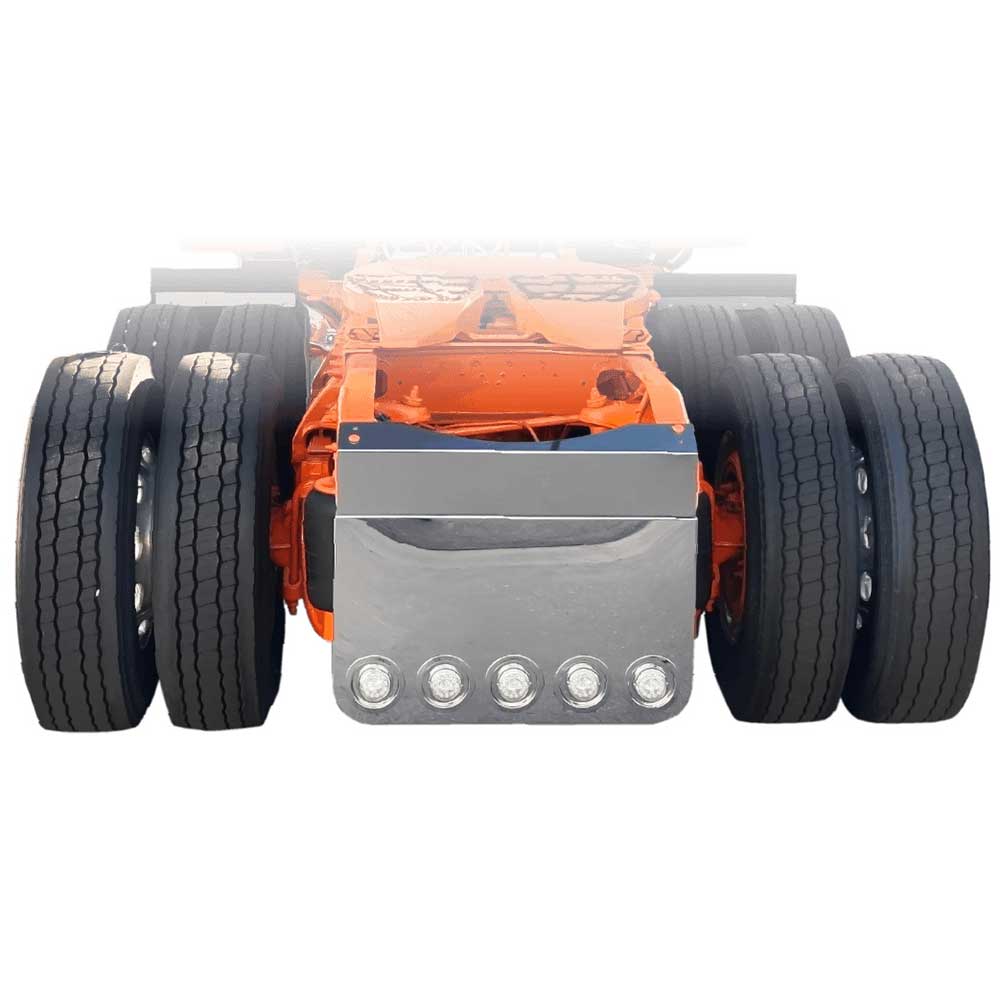 34" x 20" Stainless Steel Rounded Corner Rear Panel with Five 4" Light Holes and Closed Back