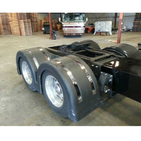 Fiberglass double hump fenders with recess area for stainless strips