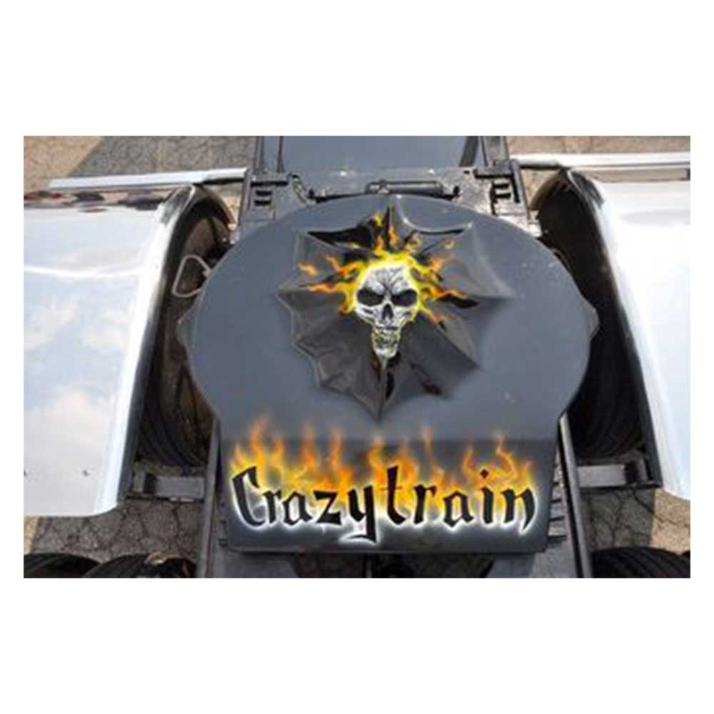 Fiberglass Fifth Wheel Cover with Raised Skull for Holland and Jost Fifth Wheels