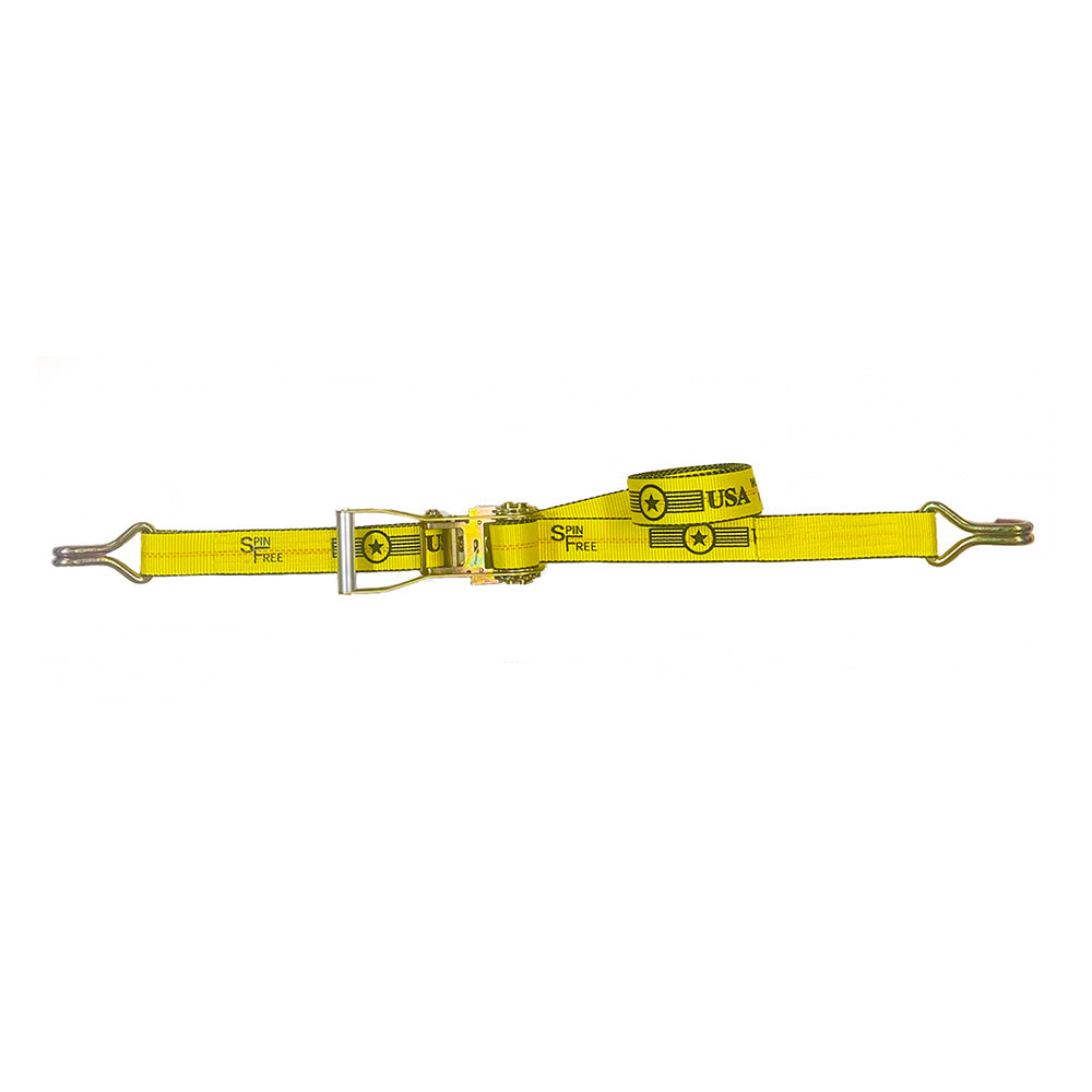 2" x 27" Spin Free Wide Handle Ratchet Strap with Wire Hooks