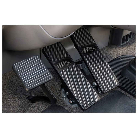 1985-1993 Peterbilt 367, 379, 386, 388, 389 black billet aluminum logo pedals for semi trucks