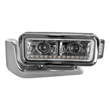 Peterbilt Chrome LED Projection Headlight Assembly with Mounting Arm and Turn Signal