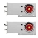 Chrome Spring Loaded Light Bars with Six 4" 13 LED Abyss Lights with Visor - 2-1/2" Bolt Pattern (PR)