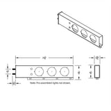Chrome Spring Loaded Light Bars with Six 4" 13 LED Abyss Lights - 2-1/2" Bolt Pattern (PR)
