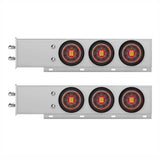 Chrome Spring Loaded Light Bars with Six 4" 13 LED Abyss Lights - 2-1/2" Bolt Pattern (PR)