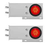 Chrome Rear Light Bar with Red Turbine Lights with Grommet and 2-1/2" Bolt Spacing