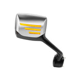 Chrome Hood Mirror Assembly with Sequential LED Turn Signal for Kenworth T680, T880, Peterbilt 579