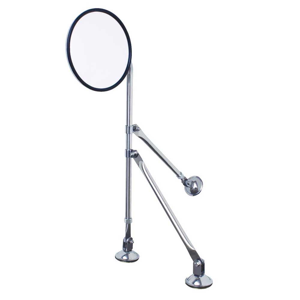 8-1/2" Convex Mirror with Stainless Steel Tripod Fender or Hood Mirror Bracket