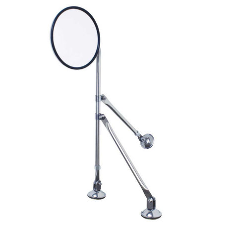 8-1/2" Convex mirror with stainless steel tripod fender or hood mirror bracket