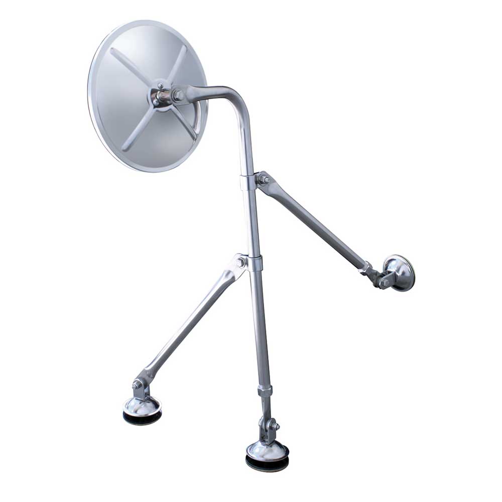 8-1/2" Convex Mirror with Stainless Steel Tripod Fender or Hood Mirror Bracket