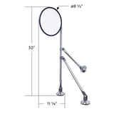8-1/2" Convex Mirror with Stainless Steel Tripod Fender or Hood Mirror Bracket