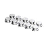 3/4" x 5/8" Chrome Plastic Flat Top 10 Pack of Nut Covers - Push On