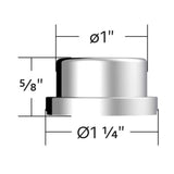 3/4" x 5/8" Chrome Plastic Flat Top 10 Pack of Nut Covers - Push On