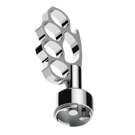 1/2-13 Thread on chrome knuckle 9,10 speed shift knob with adapter, closer view