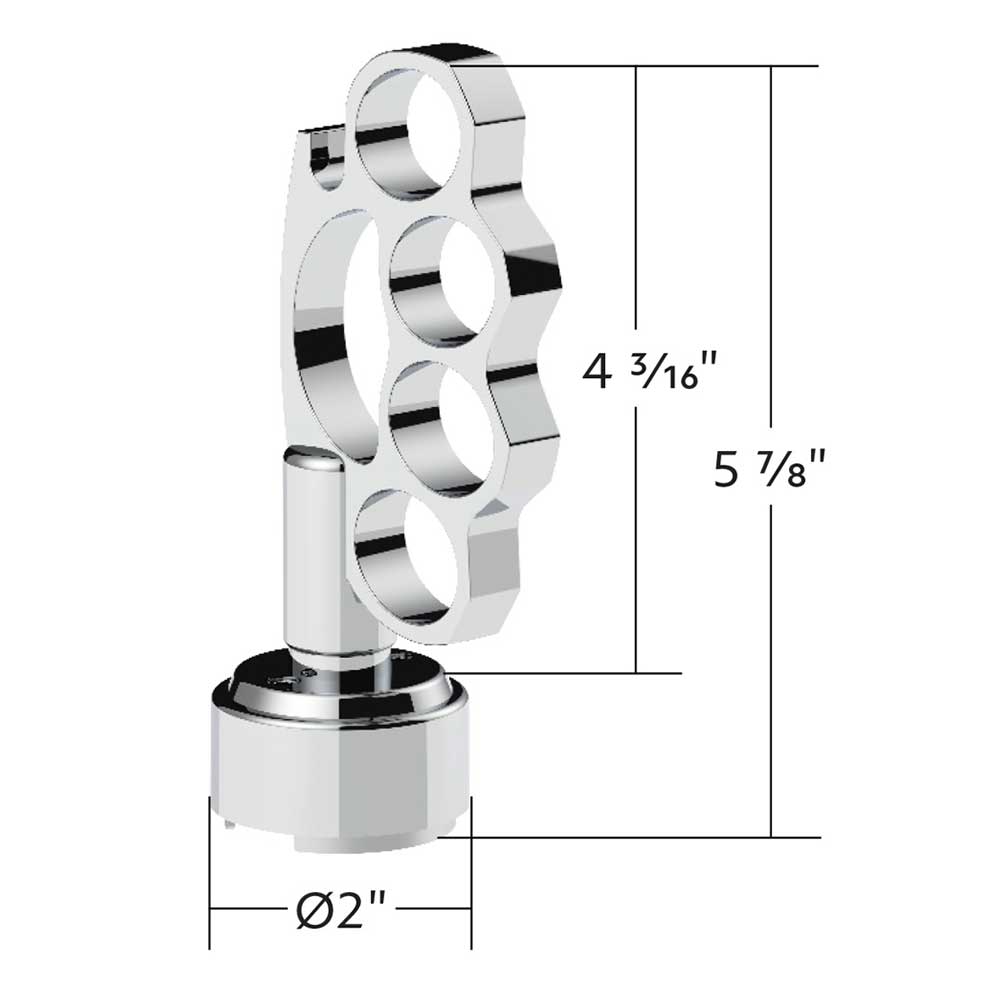 1/2-13 Thread On Chrome Knuckle 9,10 Speed Shift Knob with Adapter