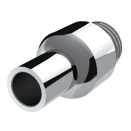 Close-up of chrome aluminum air valve adapter with M30x3.5 threads