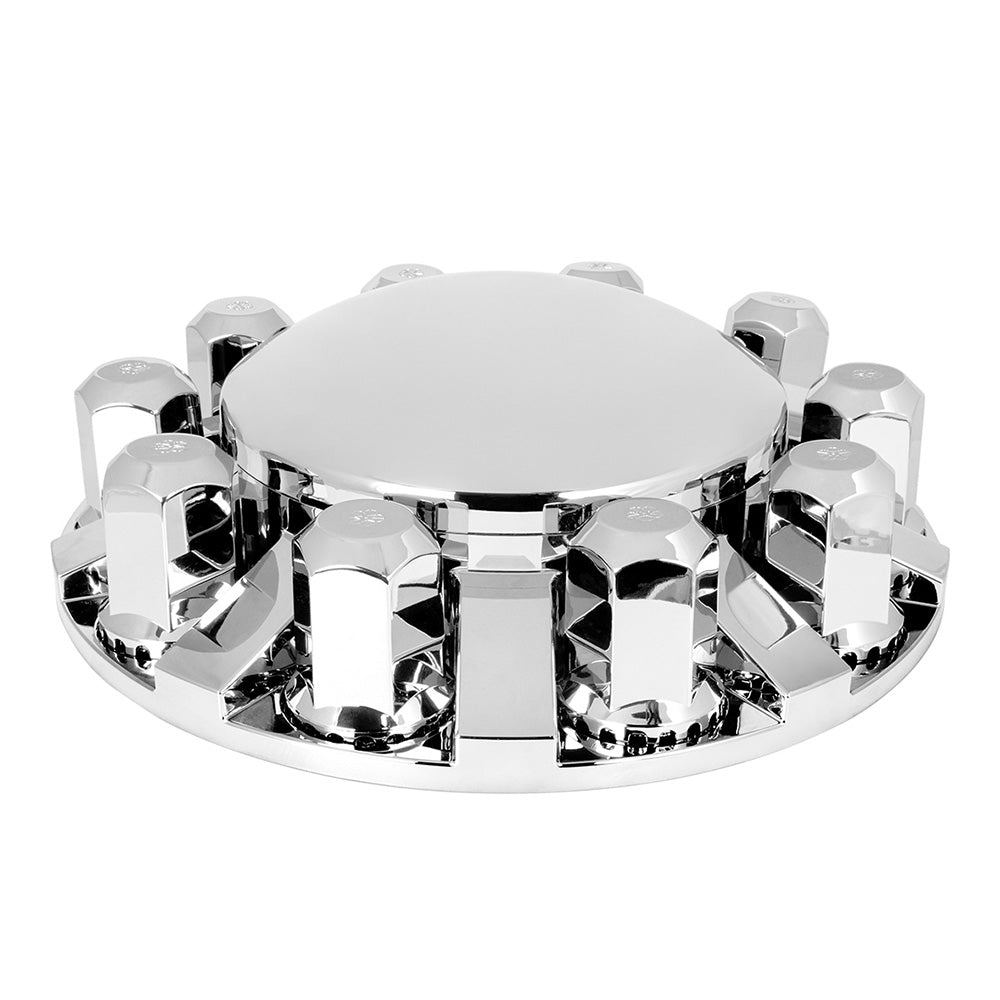 Dome Top Deluxe Chrome ABS Front Axle and Screw-On Hex Nut Cover Kit