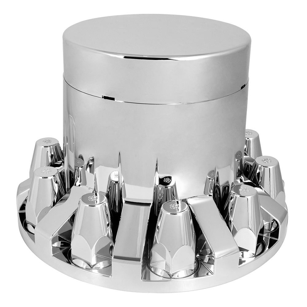 Flat Top Deluxe Chrome ABS Rear Axle and Screw-On Classic Nut Cover Kit