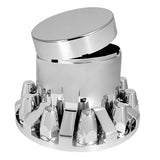 Flat Top Deluxe Chrome ABS Rear Axle and Screw-On Classic Nut Cover Kit