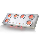 Stainless Steel Center Panel with 4" Red LEDs and Under Glow Lights
