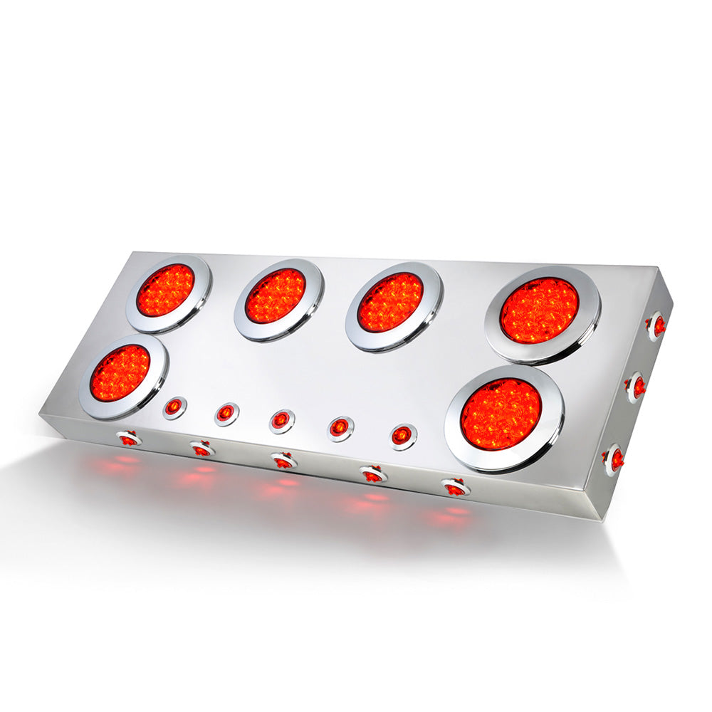 Stainless Steel Center Panel with 4" and 1" Side and Under Glow Lights LED Lights