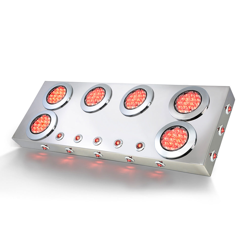 Stainless Steel Center Panel with 4" and 1" Side and Under Glow Lights LED Lights