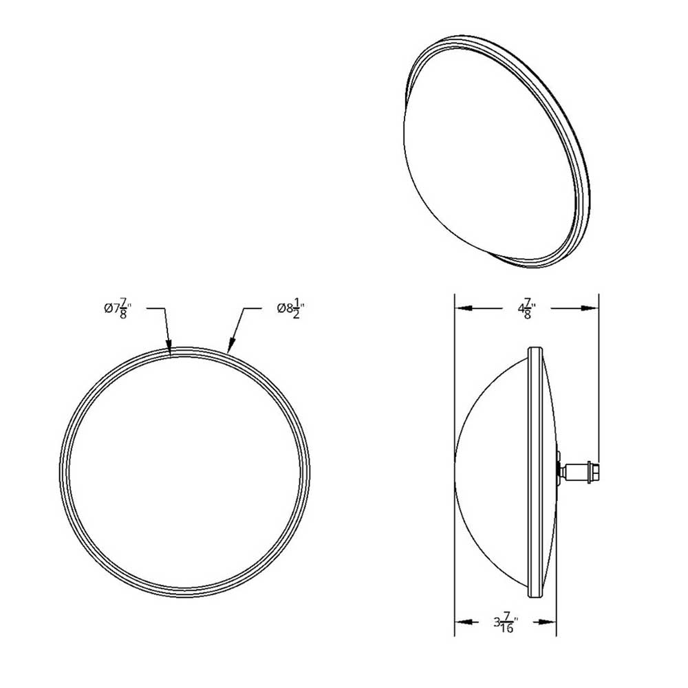 8-1/2" Stainless Steel Full Dome Convex Mirror