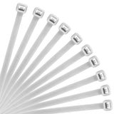 15" White Nylon Cable Zip Tie 10PK