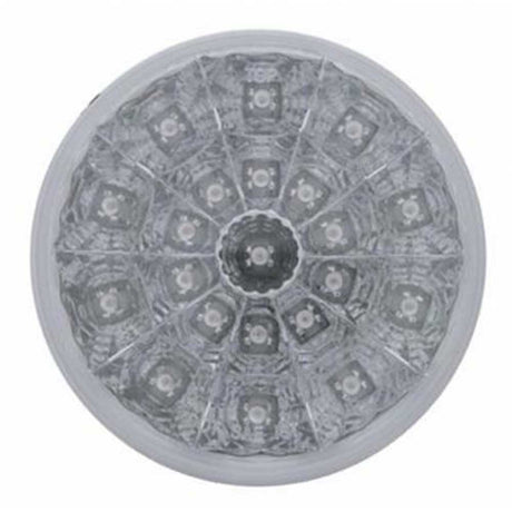4" Round 21 red LED reflector light with clear lens, close-up