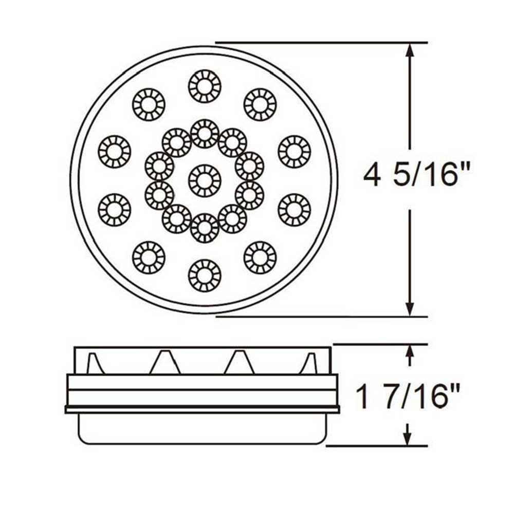 4" Round 21 Red LED Reflector Light with Clear Lens