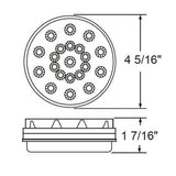 4" Round 21 Red LED Reflector Light with Clear Lens