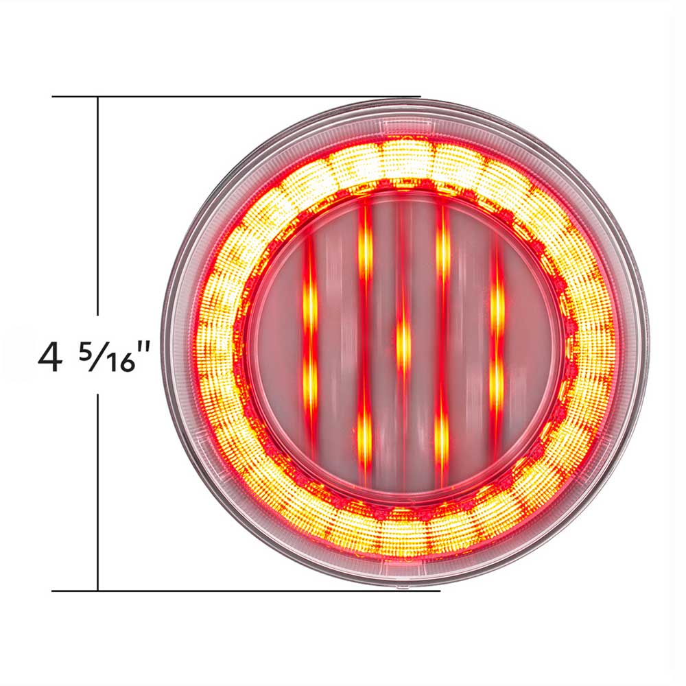 4" Round 33 Red LED Lumos X-Series Stop, Turn and Tail Light with Clear Lens