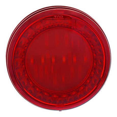 Close-up of 4" Round 33 red LED lumos x-series stop, turn and tail light