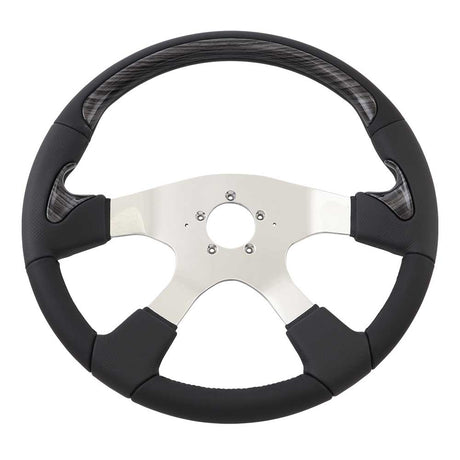 18" Traveler black wood 4-Spoke steering wheel