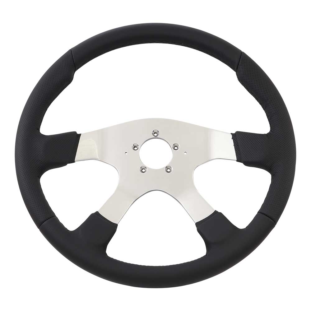 18" Leather Comfort 4-Spoke Black Steering Wheel